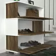 Kenkäkaappi, valkoinen pähkinäpuu, Leveys 90 cm, korkeus 93 cm, syvyys 30 cm, kestävä, tilava, skandinaavinen - Kenkäkaapit - 8681181790991 - 4