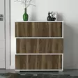 Kenkäkaappi, valkoinen pähkinäpuu, Leveys 90 cm, korkeus 93 cm, syvyys 30 cm, kestävä, tilava, skandinaavinen - Kenkäkaapit - 8681181790991 - 3