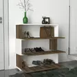 Kenkäkaappi, valkoinen pähkinäpuu, Leveys 90 cm, korkeus 93 cm, syvyys 30 cm, kestävä, tilava, skandinaavinen - Kenkäkaapit - 8681181790991 - 5