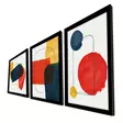 Koristeellinen Kehystetty MDF-maalaus (3-osainen) - Punainen, Sinapinkeltainen, Laivastonsininen, Valkoinen - 38x53 cm - Taulut ja kehykset - 8683743825141 - 4