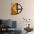 Koristeellinen Puinen SeinäKello - Valoisa Pähkinä Musta - 100% Puu & Metalli - 56x3x58 cm - Hiljainen Mekanismi - Seinäkellot - 8683342261241 - 4