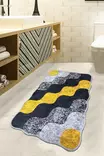 Kylpyhuonematto, keltainen antrasiitti harmaa, 70 x 120 cm, antibakteerinen, liukumaton - Kylpyhuonematot ja kosteantilan matot - 8683743784561 - 2