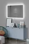 LED-valaistu Peili, Valkoinen, Särkymätön, 40x60 cm, 5 mm, Akryyli MDF-taustalla, 12V Neon, 1 Paketti - Peilit - 8684282469001 - 2