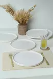 Matta Valkoinen Keraaminen Lautassetti 27 cm (6 kpl) - Antibakteerinen, Mikroaaltouuni- ja Astianpesukoneenkestävä - Tarjoiluastiat - 8684282461111 - 4