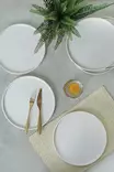 Matta Valkoinen Keraaminen Lautassetti 27 cm (6 kpl) - Antibakteerinen, Mikroaaltouuni- ja Astianpesukoneenkestävä - Tarjoiluastiat - 8684282461111 - 3