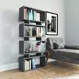 Moderni Anthrasiitti Kirjahylly - 100% Melamiinipinnoitettu Lastulevy, 18mm, 72x25x161cm, Useita Hyllyjä, Kiinnitettävä Seinä -  - 19-19-8683342216371 - 3