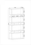 Moderni Anthrasiitti Kirjahylly - 100% Melamiinipinnoitettu Lastulevy, 18mm, 72x25x161cm, Useita Hyllyjä, Kiinnitettävä Seinä -  - 19-19-8683342216371 - 4