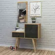 Moderni Hall Standi: Tyylikäs ja Kestävä Säilytysratkaisu Peilillä ja Kengätsäilytyksellä, Tammi Tummanharmaa, 80x80x40 cm - Eteiskaapit - 8681875179101 - 3