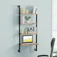 Moderni ja Teollinen Ruskea-Musta Seinä Hylly, 49x120x20 cm, 100% Melamiinipinnoitettu Lastulevy, Metallikehys - Naulakot - 8683342719421 - 2