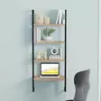 Moderni ja Teollinen Ruskea-Musta Seinä Hylly, 49x120x20 cm, 100% Melamiinipinnoitettu Lastulevy, Metallikehys - Naulakot - 8683342719421 - 3