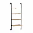 Moderni ja Teollinen Ruskea-Musta Seinä Hylly, 49x120x20 cm, 100% Melamiinipinnoitettu Lastulevy, Metallikehys - Naulakot - 8683342719421 - 1