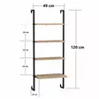 Moderni ja Teollinen Ruskea-Musta Seinä Hylly, 49x120x20 cm, 100% Melamiinipinnoitettu Lastulevy, Metallikehys - Naulakot - 8683342719421 - 6