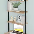 Moderni ja Teollinen Ruskea-Musta Seinä Hylly, 49x120x20 cm, 100% Melamiinipinnoitettu Lastulevy, Metallikehys - Naulakot - 8683342719421 - 4