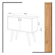 Moderni Konsoli - Tammi Valkoinen - 100% Melamiinipinnoitettu - 80x80x40 cm - PU Nahkakahva - Puujalat - Lipastot ja senkit - 8681875207491 - 4