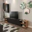 Moderni TV-taso Musta Teak 240x47x37,5 cm - 100% Melamiinipinnoitettu Hiukkaslevy, Useita Hyllyjä, Seinään Kiinnitettävä - TV-tasot - 8681181980231 - 2