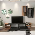 Moderni TV-taso Musta Teak 240x47x37,5 cm - 100% Melamiinipinnoitettu Hiukkaslevy, Useita Hyllyjä, Seinään Kiinnitettävä - TV-tasot - 8681181980231 - 7