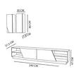 Moderni TV-taso Musta Teak 240x47x37,5 cm - 100% Melamiinipinnoitettu Hiukkaslevy, Useita Hyllyjä, Seinään Kiinnitettävä - TV-tasot - 8681181980231 - 9
