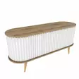 Moderni TV-taso, Oud Tammi Valkoinen, 140x43x64 cm, 100% Melamiinipinnoitettu, Kestävä ja Tyylikäs Huonekalu - TV-tasot - 8683743121731 - 9