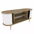Moderni TV-taso, Oud Tammi Valkoinen, 140x43x64 cm, 100% Melamiinipinnoitettu, Kestävä ja Tyylikäs Huonekalu - TV-tasot - 8683743121731 - 8
