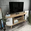 Moderni TV-taso, Oud Tammi Valkoinen, 140x43x64 cm, 100% Melamiinipinnoitettu, Kestävä ja Tyylikäs Huonekalu - TV-tasot - 8683743121731 - 6