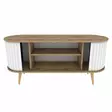 Moderni TV-taso, Oud Tammi Valkoinen, 140x43x64 cm, 100% Melamiinipinnoitettu, Kestävä ja Tyylikäs Huonekalu - TV-tasot - 8683743121731 - 1
