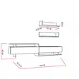 Moderni TV-taso Valkoinen Teak 180x40x37,4 cm - 100% Melamiinipinnoitettu Hiukkaslevy, Useita Hyllyjä, Seinään Kiinnitettävä - TV-tasot - 8681181979631 - 4