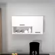 Monikäyttöinen Kaappi - Valkoinen, 100% Melamiinipinnoitettu, 90x52x24,8 cm, Useita Hyllyjä, Seinään Kiinnitettävä - Kaapit ja lipastot - 8681875796001 - 2