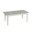 Monikäyttöinen Valkoinen Ruokapöytä 180x76,8x90 cm - 100% Melamiinipinnoitettu Lastulevy, Marmori Kuviointi - Ruokapöydät - 8681875670721 - 1
