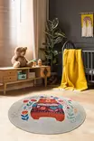 Monivärinen 140 cm Matto - 100% Polyesteri, Antibakteerinen, Konepestävä, Liukumaton, 10 mm Nukka, 700 gr/m² - Pyöreät matot - 8681875426731 - 2