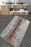 Monivärinen Antibakteerinen Kylpymatto 70x120 cm - 100% Polyesteri, 10 mm Nukka, Liukumaton, Konepestävä 30°C - Kylpyhuonematot ja kosteantilan matot - 8683342800471 - 1