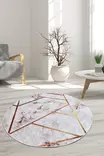 Monivärinen Antibakteerinen Matto 100 cm - 100% Polyesteri, Konepestävä, Liukumaton, 10 mm Paksuus, Mukava ja Tyylikäs - Pyöreät matot - 8682870125551 - 1
