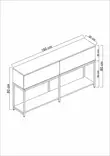 Monivärinen Konsoli - Musta Valkoinen - 100% Melamiinipinnoitettu Lastulevy - 150x80x30 cm - Metallijalat - Lipastot ja senkit - 8684282484141 - 4