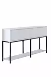 Monivärinen Konsoli - Musta Valkoinen - 100% Melamiinipinnoitettu Lastulevy - 150x80x30 cm - Metallijalat - Lipastot ja senkit - 8684282484141 - 1