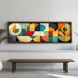 Monivärinen Koristeellinen Kehystetty MDF-maalaus - 40x120x3,5 cm - UV-painatus - 100% MDF ja Mäntykehys - Taulut ja kehykset - 8684283650811 - 2