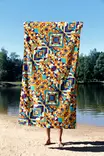 Monivärinen Rantapyyhe 70x130 cm - Pehmeä ja Imukykyinen Polyesteri/Polyamidi Mikrokuitukangas - Kylpyhuoneen Ylellisyys - Pyyhkeet ja kylpytakit - 8684282665861 - 3