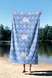 Monivärinen Rantapyyhe 70x130 cm - Pehmeä ja Imukykyinen Polyesteri/Polyamidi Mikrokuitukangas - Kylpyhuoneeseen - Pyyhkeet ja kylpytakit - 8684282665571 - 4