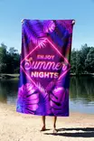 Monivärinen Rantapyyhe 70x130 cm - Pehmeä ja Imukykyinen Polyesteri/Polyamidi Mikrokuitukangas - Kylpyhuoneeseen - Pyyhkeet ja kylpytakit - 8684282665571 - 3