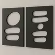 Musta MDF-seinäkoriste 40x60 cm (2 kpl) - Tyylikäs ja Kestävä Sisustuselementti Kodin ja Toimiston Sisustukseen - Taulut ja kehykset - 8684283720491 - 2