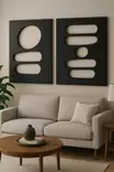Musta MDF-seinäkoriste 40x60 cm (2 kpl) - Tyylikäs ja Kestävä Sisustuselementti Kodin ja Toimiston Sisustukseen - Taulut ja kehykset - 8684283720491 - 1