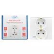 PNI WP222W yksinkertainen x2 sisäänrakennettu pistorasia valkoisella lasikehyksellä - PNI tuotteet - 5949066530241 - 1