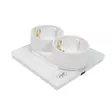 PNI WP222W yksinkertainen x2 sisäänrakennettu pistorasia valkoisella lasikehyksellä - PNI tuotteet - 5949066530241 - 4