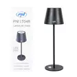 Pöytävalaisin PNI LT04B LED 2,5W, akku 1200 mAh, lataus USB-C:n kautta, 150 lumenia, lämmin valkoinen valo 3000K, väri Musta - PNI tuotteet - 5949066538391 - 2