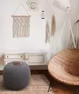 Ruskea Käsintehty Pouffe 100% Akryyli, Polyesteritäyte, 40x40x45 cm - Tyylikäs Sisustuselementti Kotiin - Huonekalut - 8683342532761 - 2