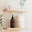 Seinähylly 100% Kuusipuuta, Käsintehty, Pähkinänvärinen, 40x14x2 cm, 2 kpl, Kiinnitettävä Seinään - Seinähyllyt - 8681875395181 - 3