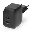 Seinälaturi | 35 W | GaN | PD3.0 | 1.75 / 2.33 / 2.92 / 3.0 A | Lähtöliitäntöjen määrä: 2 | 2x USB-C | Automaattinen Jännitteen Valinta | Musta - Verkkolaturit - 5412810470181 - 1