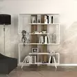 Skandinaavinen Kirjahylly - Valkoinen Pähkinä, 120x162x20 cm, 100% Melamiinipinnoitettu, Useita Hyllyjä, Kiinnitettävä Seinä - Kirjahyllyt - 8681181613351 - 2