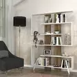 Skandinaavinen Kirjahylly - Valkoinen Pähkinä, 120x162x20 cm, 100% Melamiinipinnoitettu, Useita Hyllyjä, Kiinnitettävä Seinä - Kirjahyllyt - 8681181613351 - 3