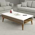 Sohvapöytä - Huonekalut, Pähkinävalkoinen, 100% Melamiinipinnoitettu Lastulevy, 105x34,6x60 cm, Muovijalat, Useita Hyllyjä - Sohvapöydät - 8683742130611 - 2
