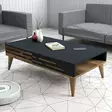 Sohvapöytä - Tyylikäs ja Kestävä Huonekalu, Pähkinä Antrasiitti, 100% Melamiinipinnoitettu, 105x60x34,6 cm, 18 mm Paksuus - Sohvapöydät - 8684282088301 - 2