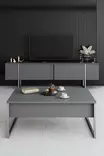 Sohvapöytä Anthracite Silver - 100% Melamiinipinnoitettu Lastulevy, Metallijalat, 90x60x40 cm, Tyylikäs ja Kestävä - Sohvapöydät - 8684282832331 - 3